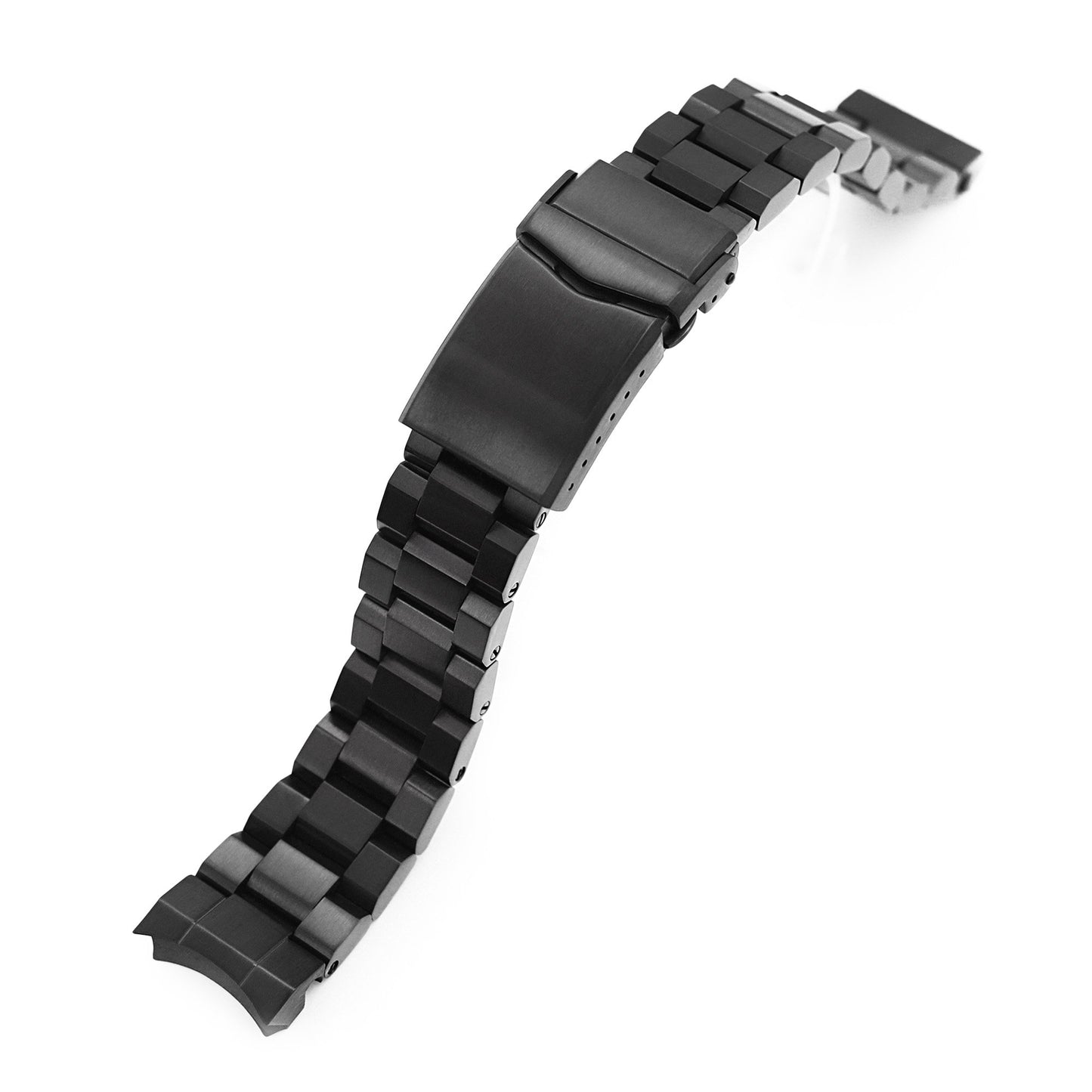 20mm Hexad 316L Stainless Steel Watch Band for Seiko Sumo SBDC001, Diamond-like Carbon (DLC Black) V-Clasp Taikonaut Watch Bands