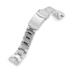 20mm Super-O Boyer 316L Stainless Steel Watch Band for Seiko SBDC053 aka modern 62MAS, Brushed and Polished V-Clasp