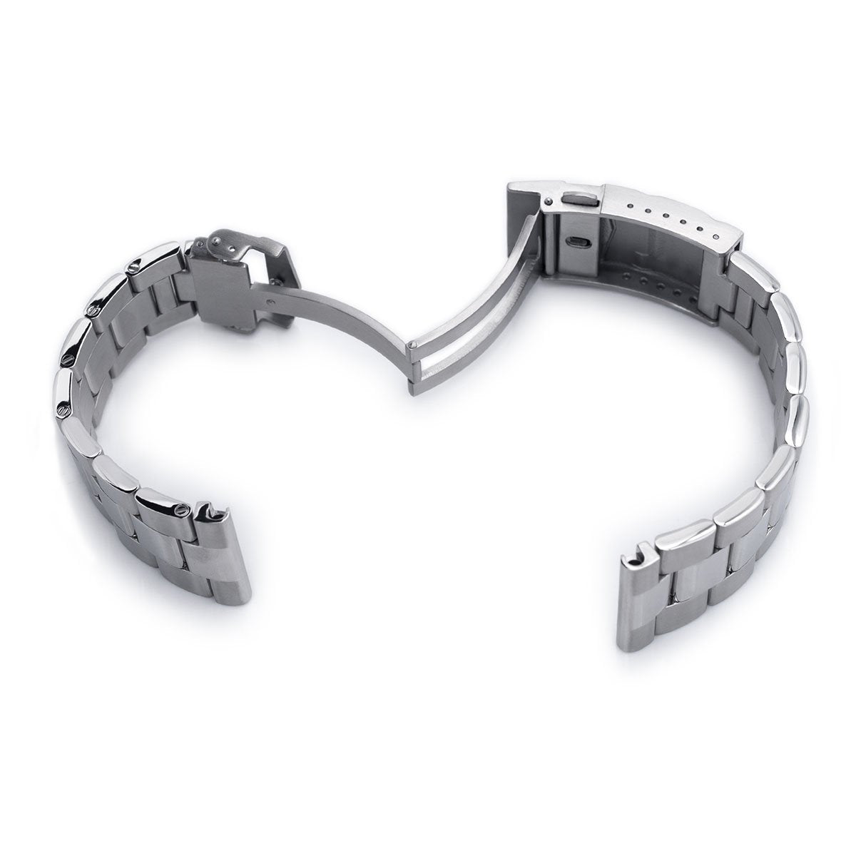 22mm Super-O Boyer watch band universal straight end version, Brushed & Polished SUB Clasp
