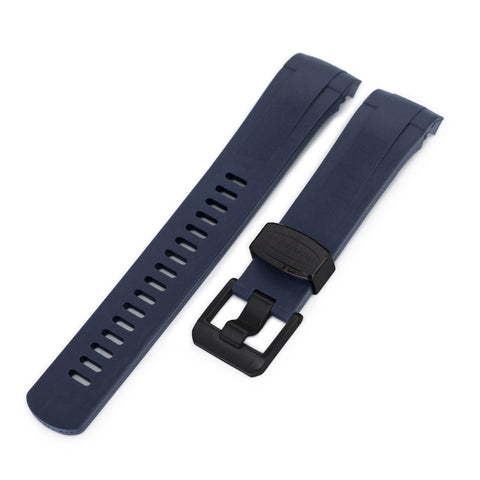 Dark Blue Curved End Rubber Strap for TUD BB M79230, PVD