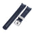 TUD BB M79230 Curved End Lug Black Rubber Watch Band | Crafter Blue