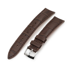 Q.R. 20mm Brown CrocoCalf (Italian Croco Grain) , Semi-curved Watch Band