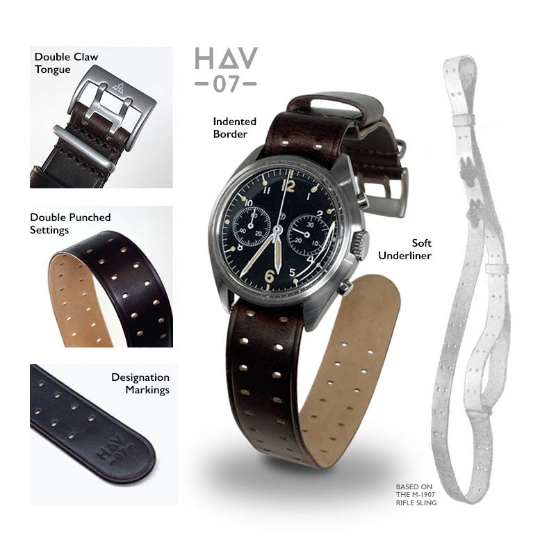THE M-1907 Seal Brown Leather Watch Band by HAVESTON Straps