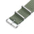 20mm or 22mm Ribbed Nylon Nato Watch Strap Brushed Buckle, Military Green 