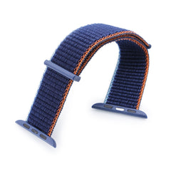 22mm Navy Blue Hook & Loop Durable Nylon Watch Band compatible with Apple Watch 44mm / 45mm models
