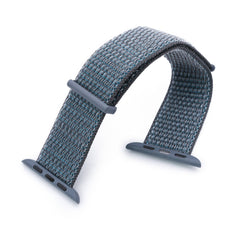 22mm Grey Hook & Loop Durable Nylon Watch Band compatible with Apple Watch 44mm / 45mm models