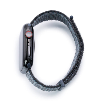 22mm Grey Hook & Loop Durable Nylon Watch Band compatible with Apple Watch 44mm / 45mm models