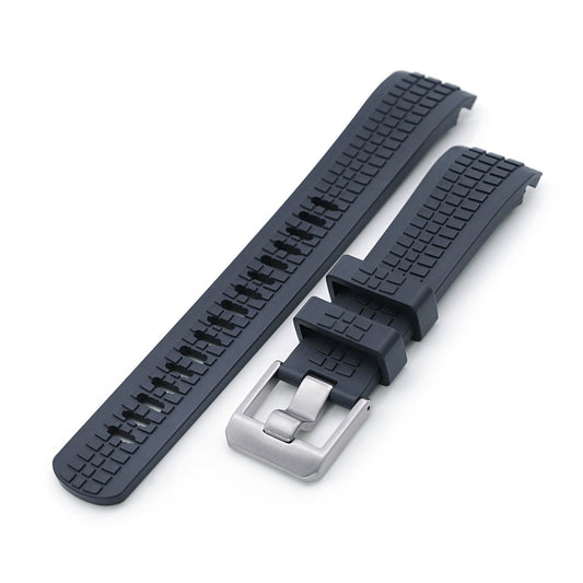 22mm Crafter Blue - CB11 Navy Blue Rubber Curved Lug Watch Strap compatible with Seiko SKX007