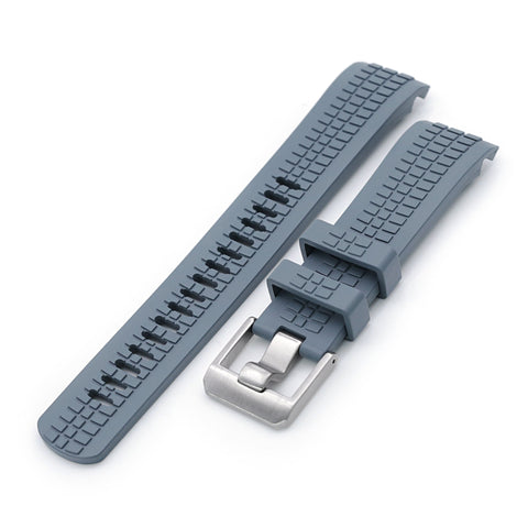 CB11 Grey Curved End Rubber Strap compatible with Seiko SKX007