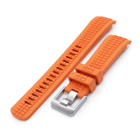 CB11 Orange Curved End Rubber Strap compatible with Seiko SKX007