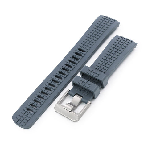 CB12 Grey Curved End Rubber Strap compatible with Seiko new Turtles SRP777