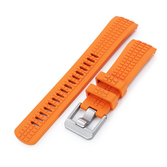 22mm Crafter Blue - CB12 Orange Rubber Curved Lug Watch Strap compatible with Seiko new Turtles SRP777