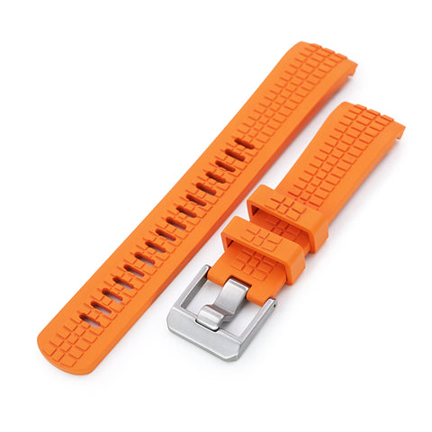 CB12 Orange Curved End Rubber Strap compatible with Seiko new Turtles SRP777