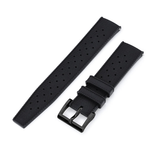 Black Tropical-Style Pro FKM Quick Release rubber strap, DLC