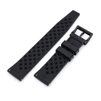 Black Tropical-Style Pro FKM Quick Release rubber strap, DLC