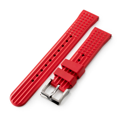 Chaffle Red FKM Rubber watch strap 20mm