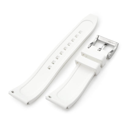 Ladder White FKM Quick Release rubber watch strap, 20mm or 22mm