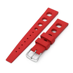 20mm Red Large Holes Rally FKM Quick Release Rubber watch band
