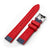 20mm Blue / Red Quick Release Leather-FKM Rubber Sports Watch Strap