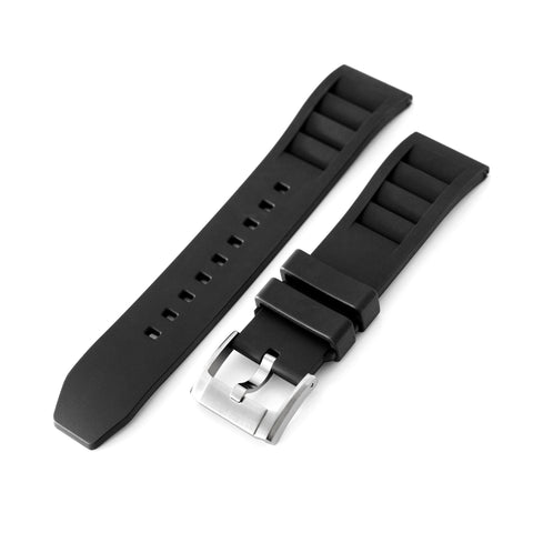 Quick Release Black RM Vented FKM rubber watch strap