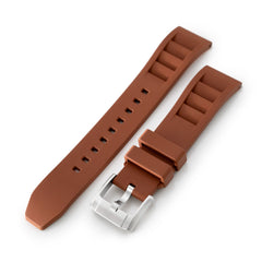 Brown RM Vented FKM Quick Release Rubber Watch Strap, 20mm