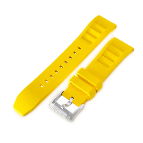 Yellow RM Vented FKM rubber watch strap