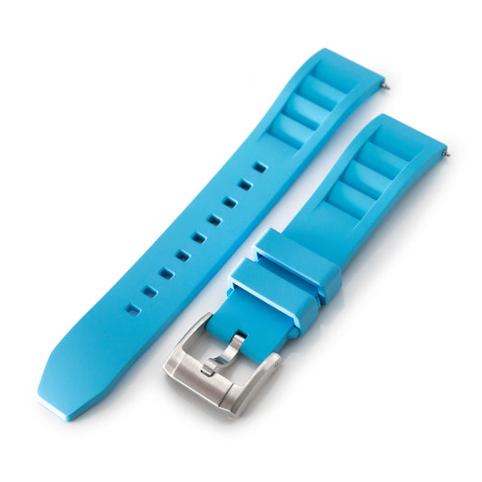 Sky Blue RM Vented FKM Quick Release Rubber Watch Strap, 20mm