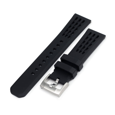 Ocellus Black FKM Rubber Quick Release Watch Strap