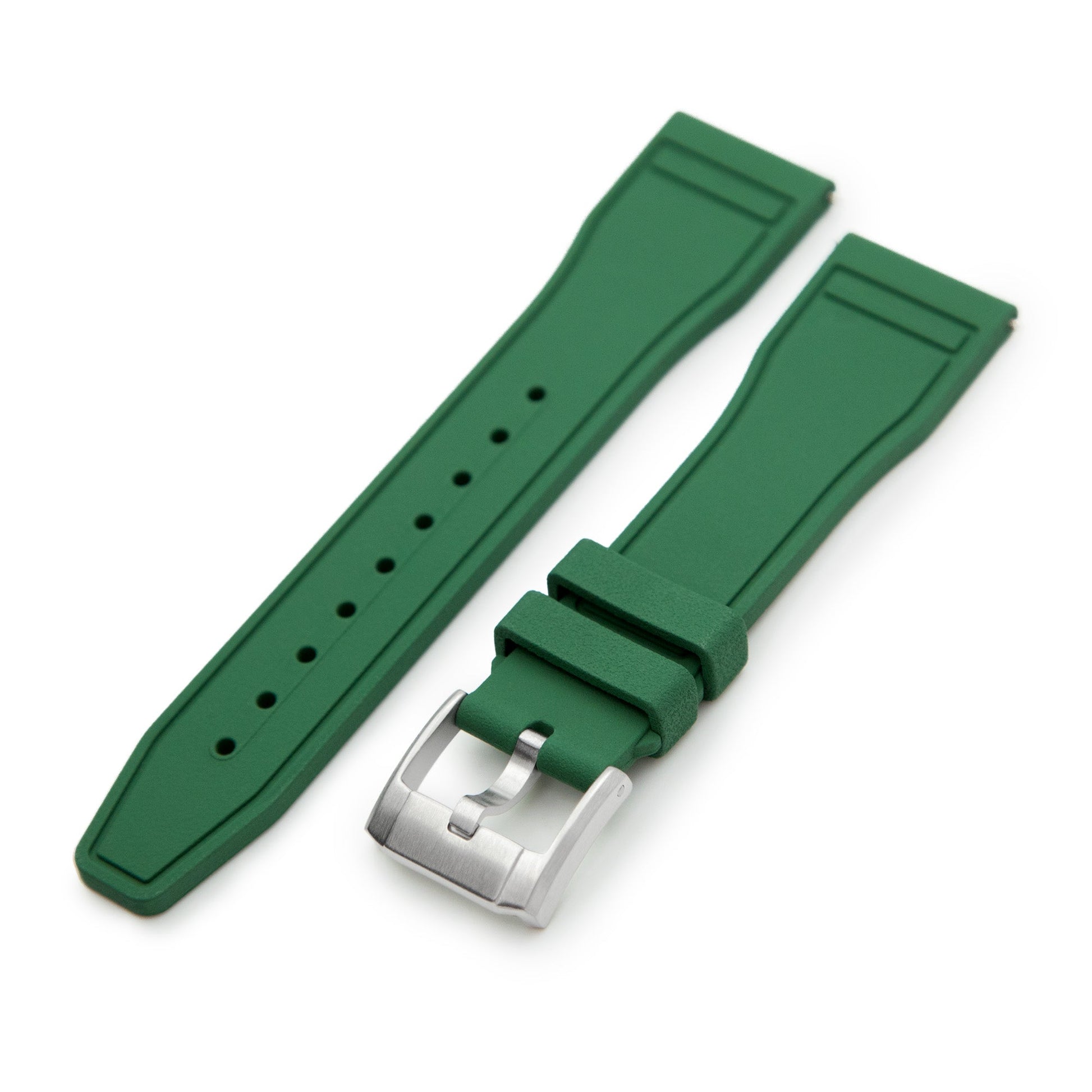 Quick Release Green Pilot FKM rubber watch strap, 20mm or 22mm