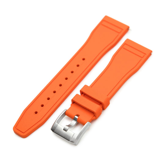 Quick Release Orange Pilot FKM rubber watch strap, 20mm or 22mm