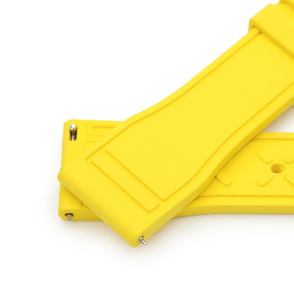 Quick Release Yellow Pilot FKM rubber watch strap, 20mm or 22mm