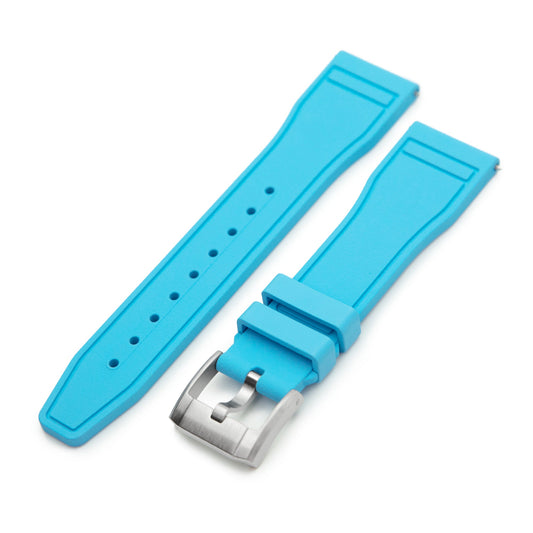 Quick Release Sky Blue Pilot FKM rubber watch strap, 20mm or 22mm