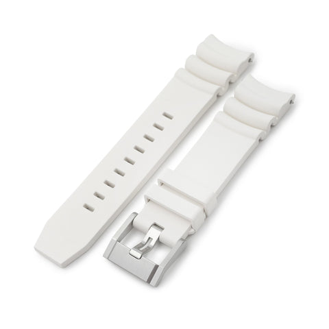 Firewave Resilient Curved End FKM rubber Watch Strap, White