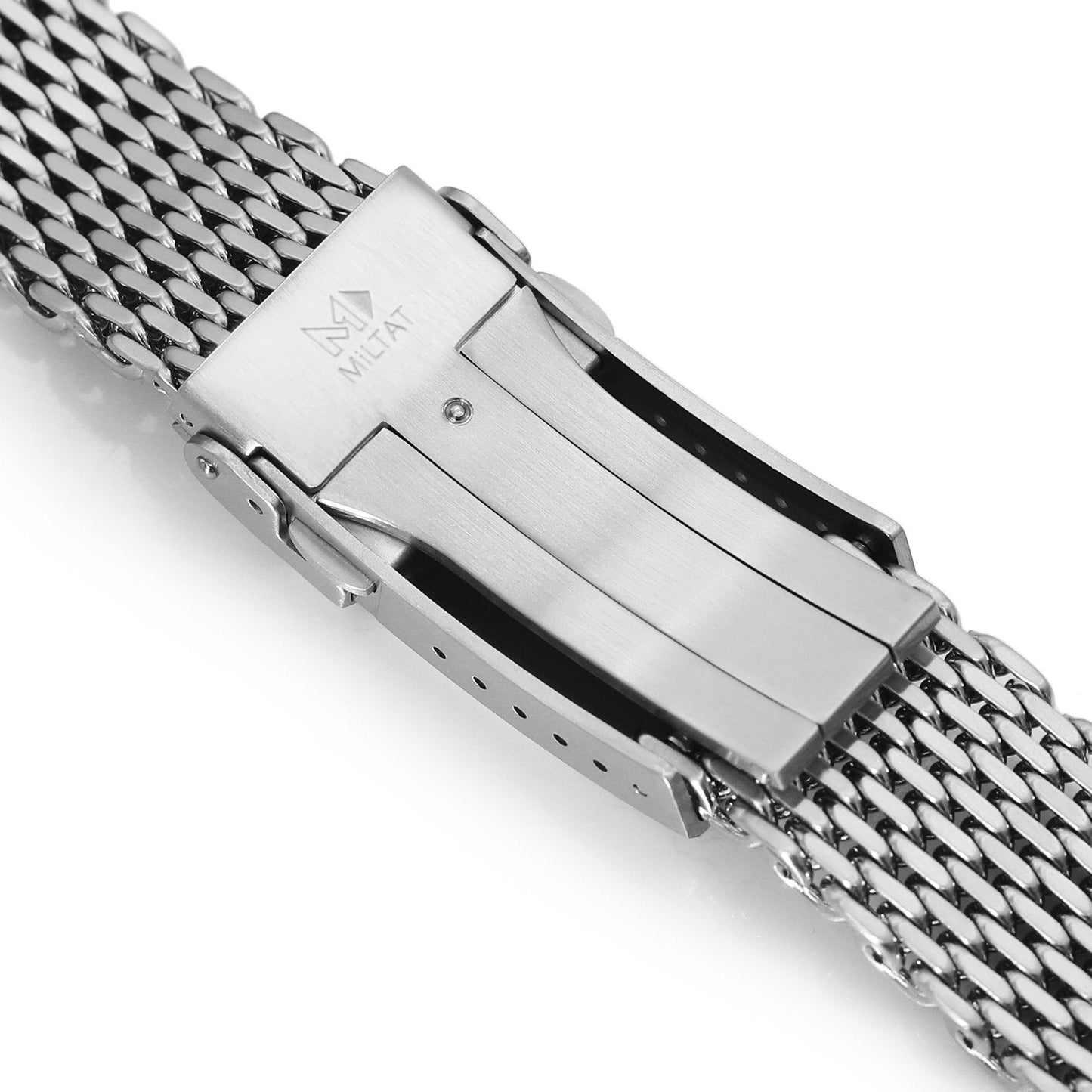 20mm Tapered "SHARK" Mesh Band, V-Clasp, Brushed