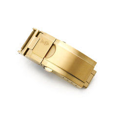 Cuboid Clasp Tri-Fold Stainless Steel Watch Band Buckle, IP Gold
