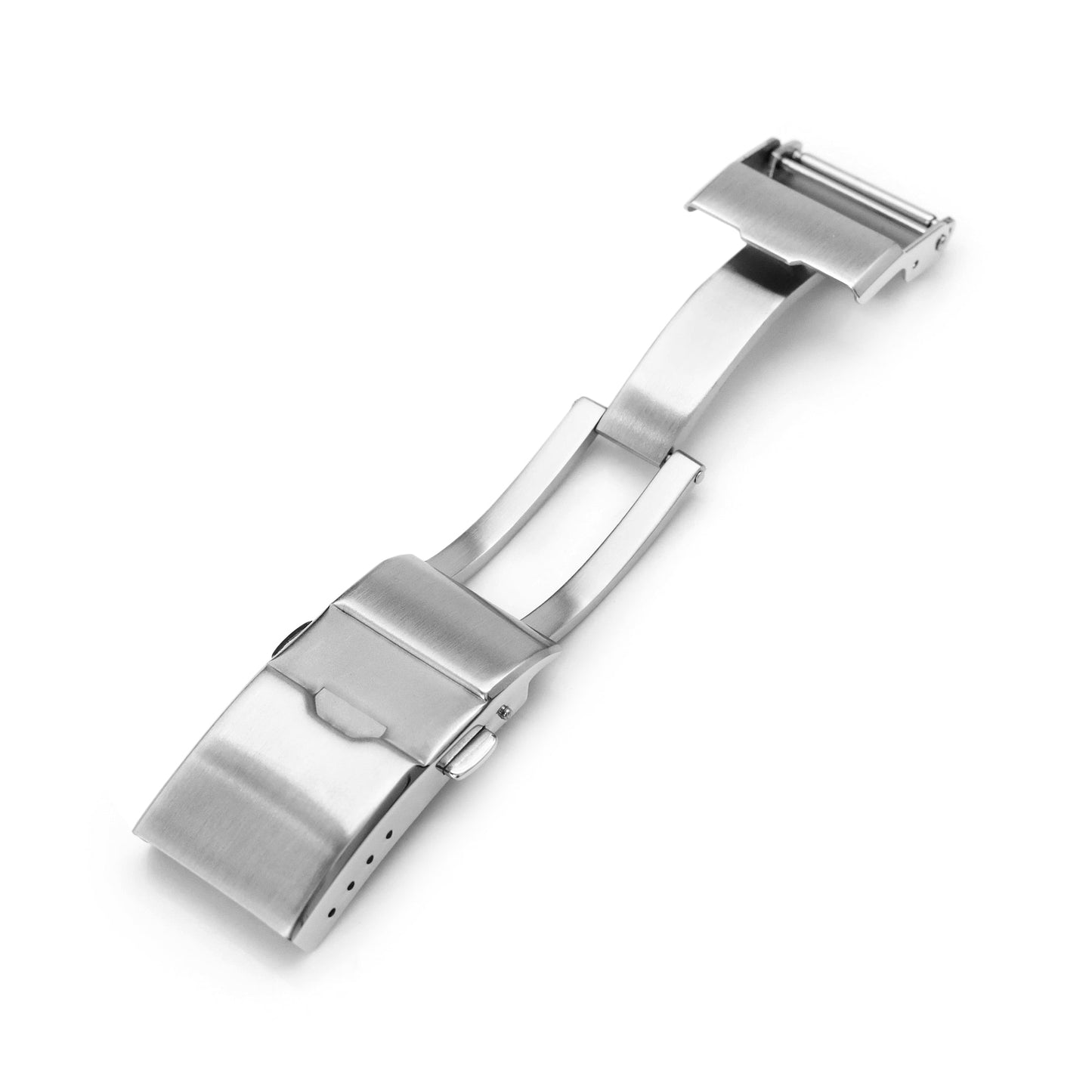 Baton Clasp Tri-Fold Stainless Steel Watch Band Buckle, Brushed