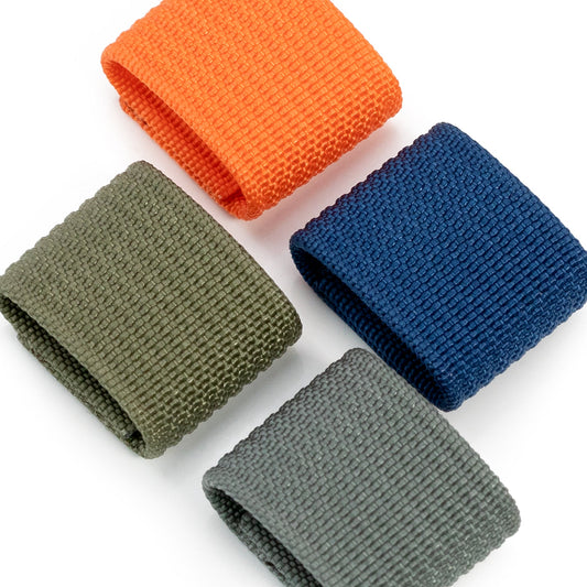 20mm Ribbed Nylon Watch Strap Keeper, a set of 4 Color