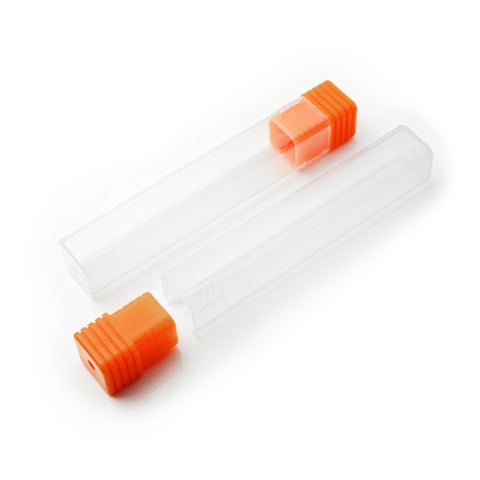 2 Compact Orange Cap Clear Square Container for Tools