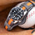 Military Grey Calf BUND Pad, Biege Wax Stitch