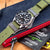Military Grey Calf BUND Pad, Biege Wax Stitch