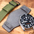 Military Grey Calf BUND Pad, Biege Wax Stitch