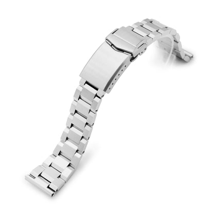 19mm Hexad III Watch Band Straight End, 316L Stainless Steel Brushed V-Clasp