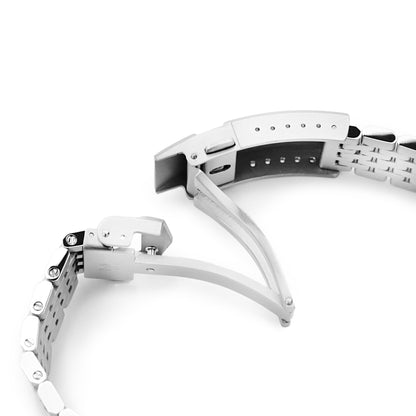 19mm Asteroid Watch Band for Grand Seiko 44GS SBGJ235, 316L Stainless Steel Brushed and Polished V-Clasp