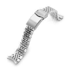 20mm Asteroid Watch Band for Omega Seamaster 41mm, 316L Stainless Steel Brushed and Polished V-Clasp