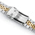 18mm or 19mm Super-JUB II QR Watch Band Straight End Quick Release, 316L Stainless Steel Two Tone IP Gold V-Clasp 