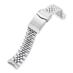 20mm Super-J Louis Watch Band for Seiko 5 Sports 38mm SRPK, 316L Stainless Steel Brushed V-Clasp
