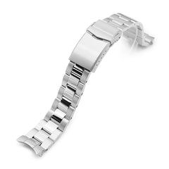 20mm Super-O Boyer Watch Band for Seiko Cocktail SSA345, 316L Stainless Steel Brushed and Polished V-Clasp