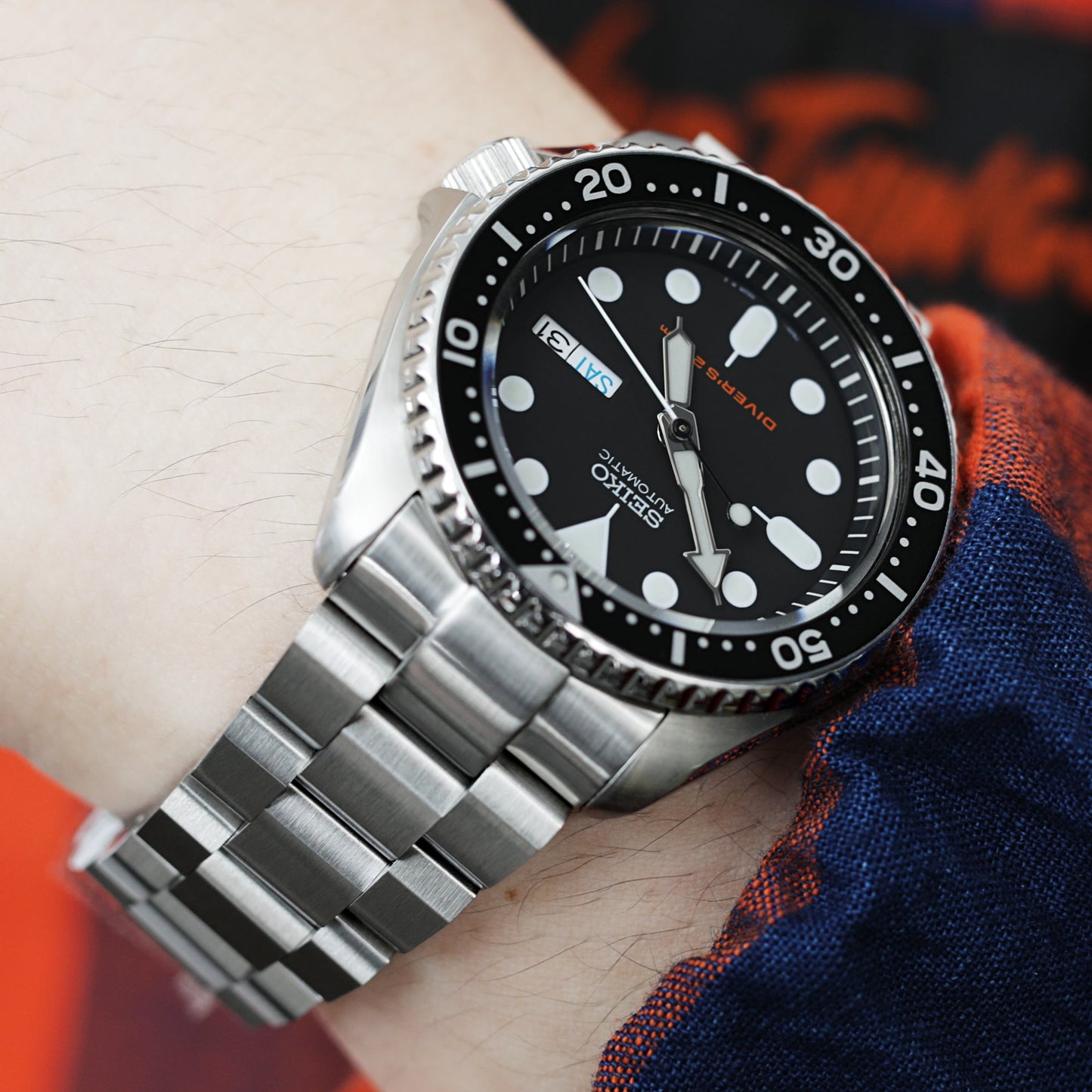 Hexad compatible with Seiko SKX007, Brushed