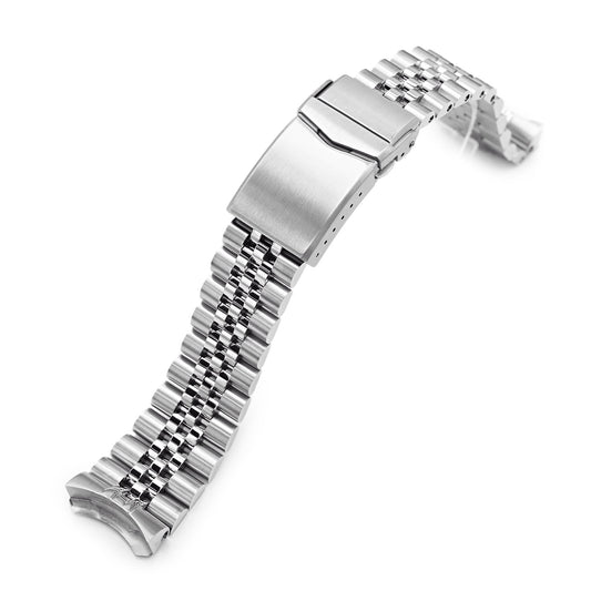 22mm Super-J Louis Watch Band for Seiko GMT SSK001, 316L Stainless Steel Brushed V-Clasp