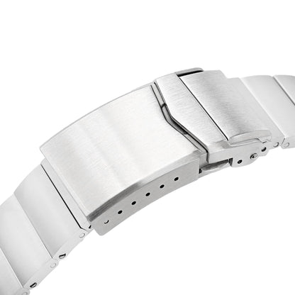 22mm Rollball Watch Band for Seiko King Samurai SRPE33, 316L Stainless Steel Brushed V-Clasp